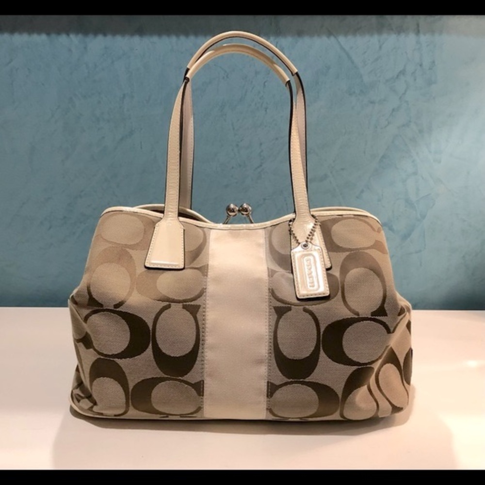 Mint Condition Coach Signature Jacquard Satchel